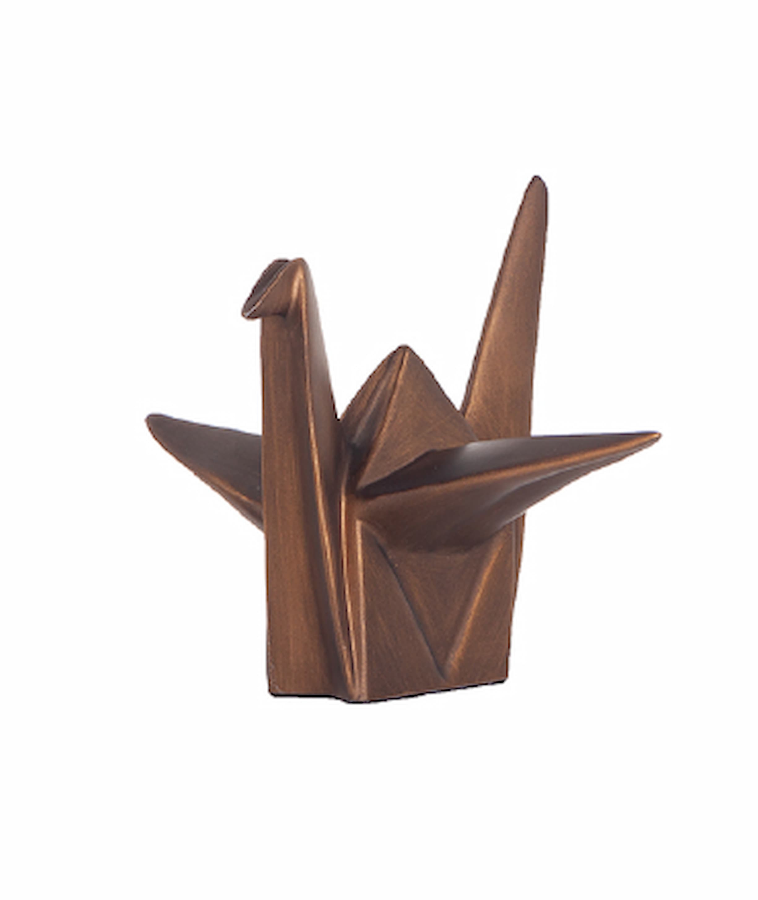 Escultura Decorativa Tsuru - Bronze Envelhecido